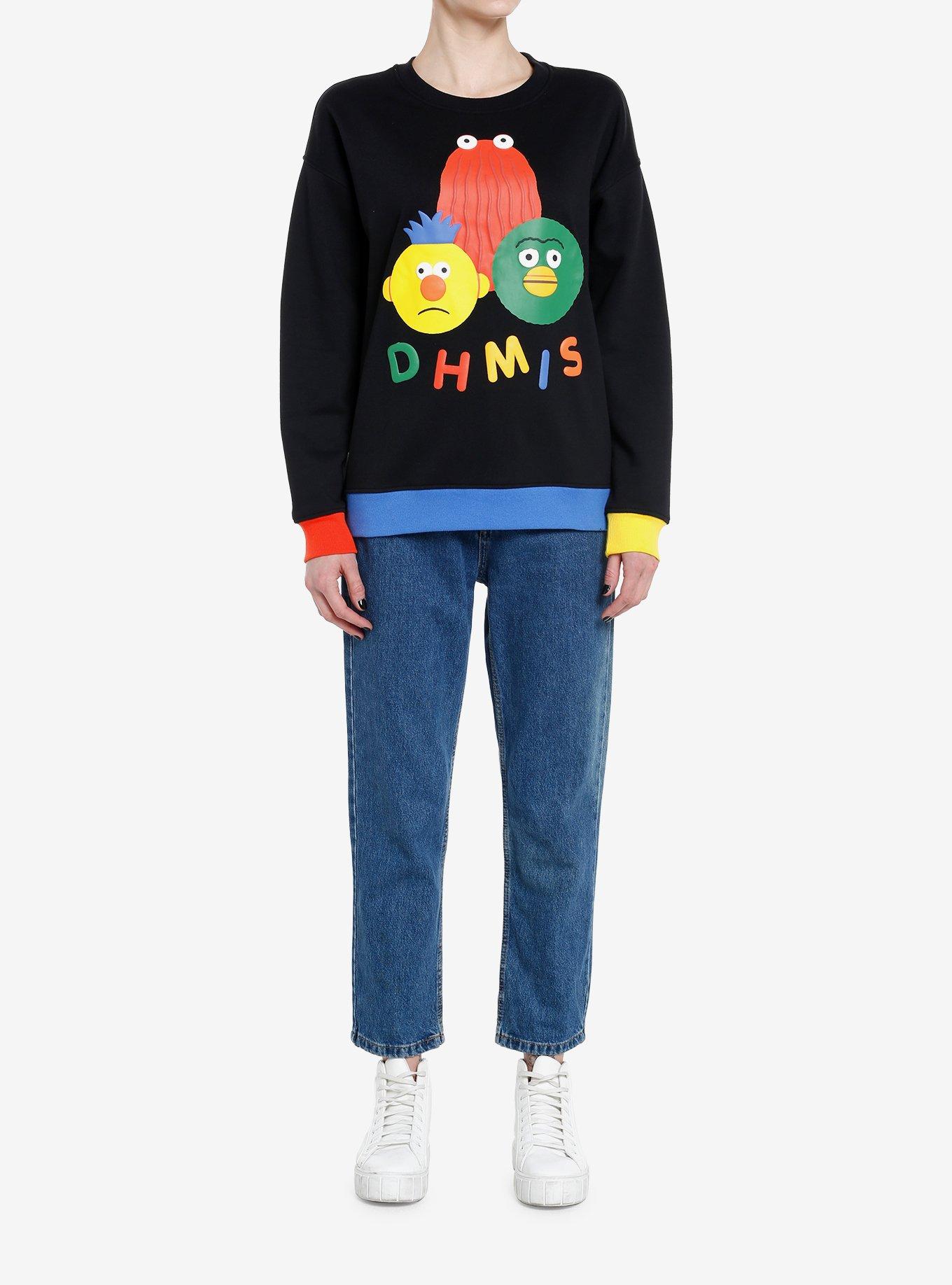 Don't Hug Me I'm Scared Color-Block Girls Sweatshirt, , hi-res