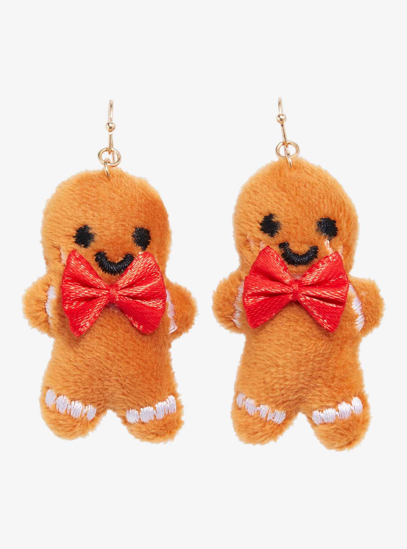 Gingerbread Men Plush Figural Earrings - BoxLunch Exclusive, , hi-res