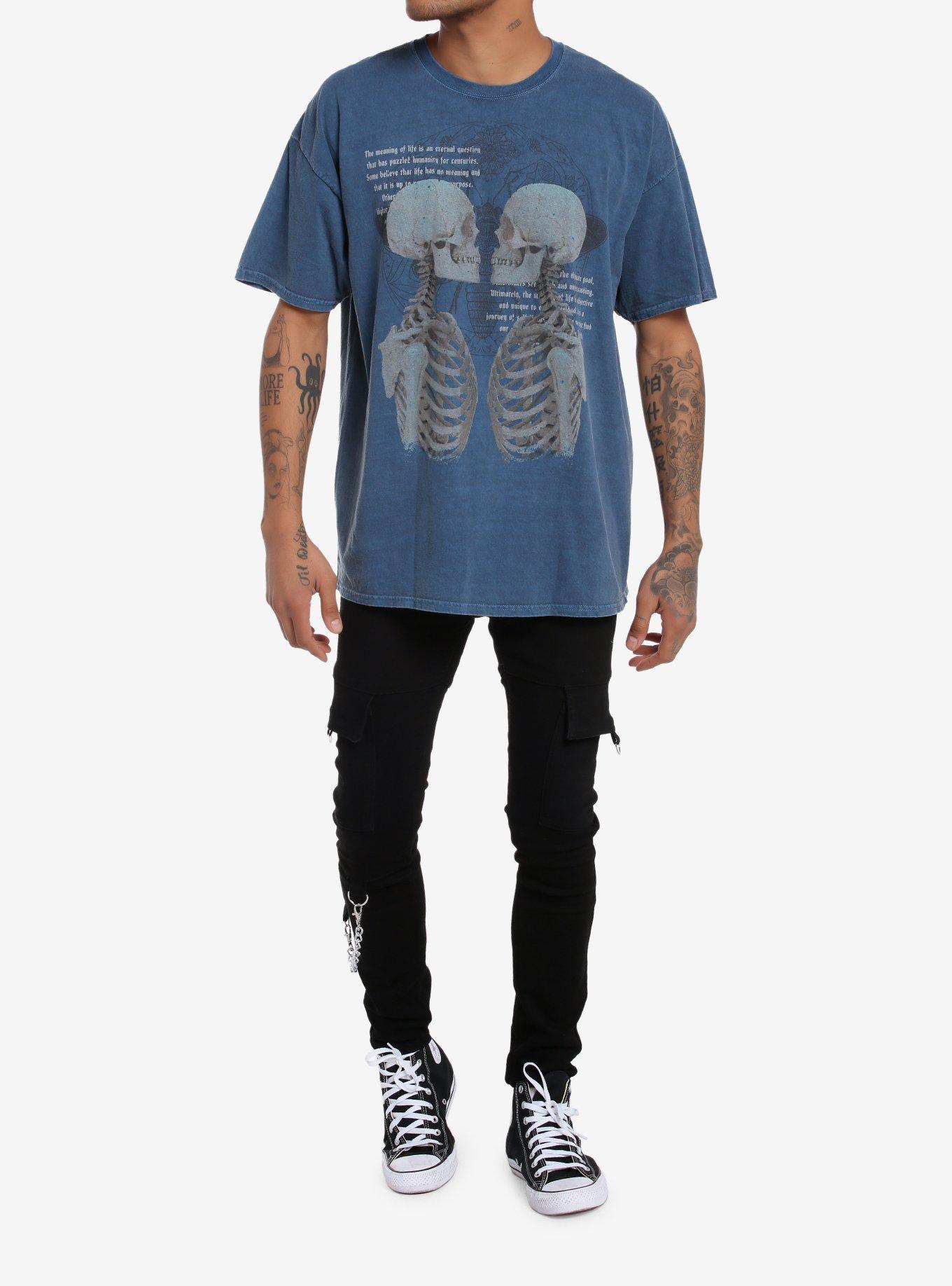 Social Collision® Meaning Of Life Skeletons T-Shirt, MULTI, alternate