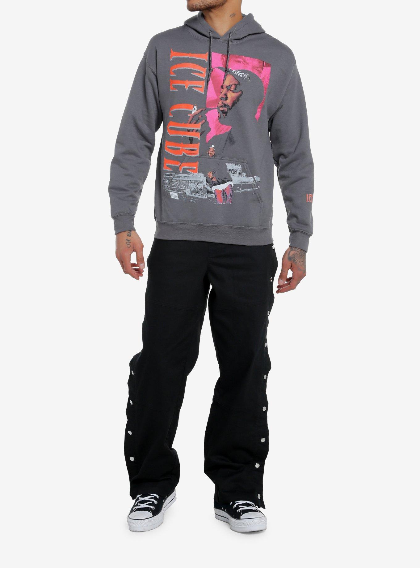 Ice Cube Portrait Collage Hoodie, CHARCOAL, alternate