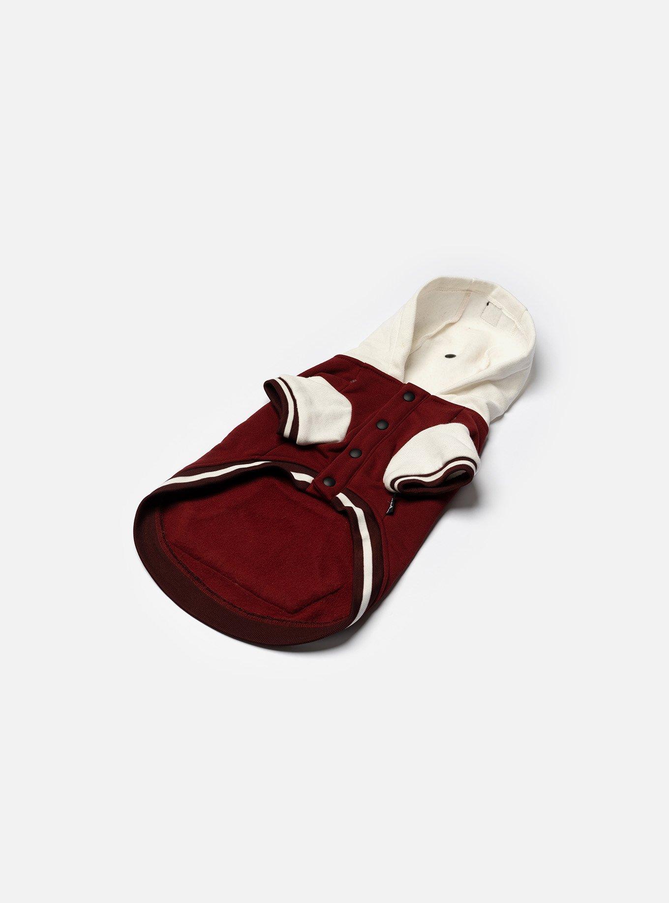 Otis Dog Letterman Jacket, BURGUNDY, alternate