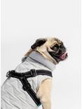 Quilted Dog Jacket With Built-In Harness Grey, GREY, alternate