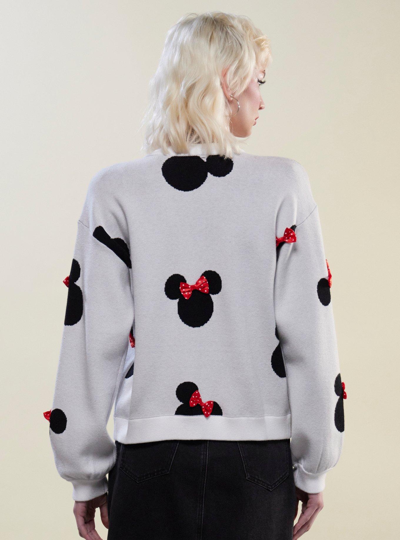 Disney Minnie Mouse Polka Dot Bows Cardigan, BLACK RED DOTS, alternate