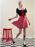 Disney Minnie Mouse Polka Dot Retro Dress, BLACK RED DOTS, alternate