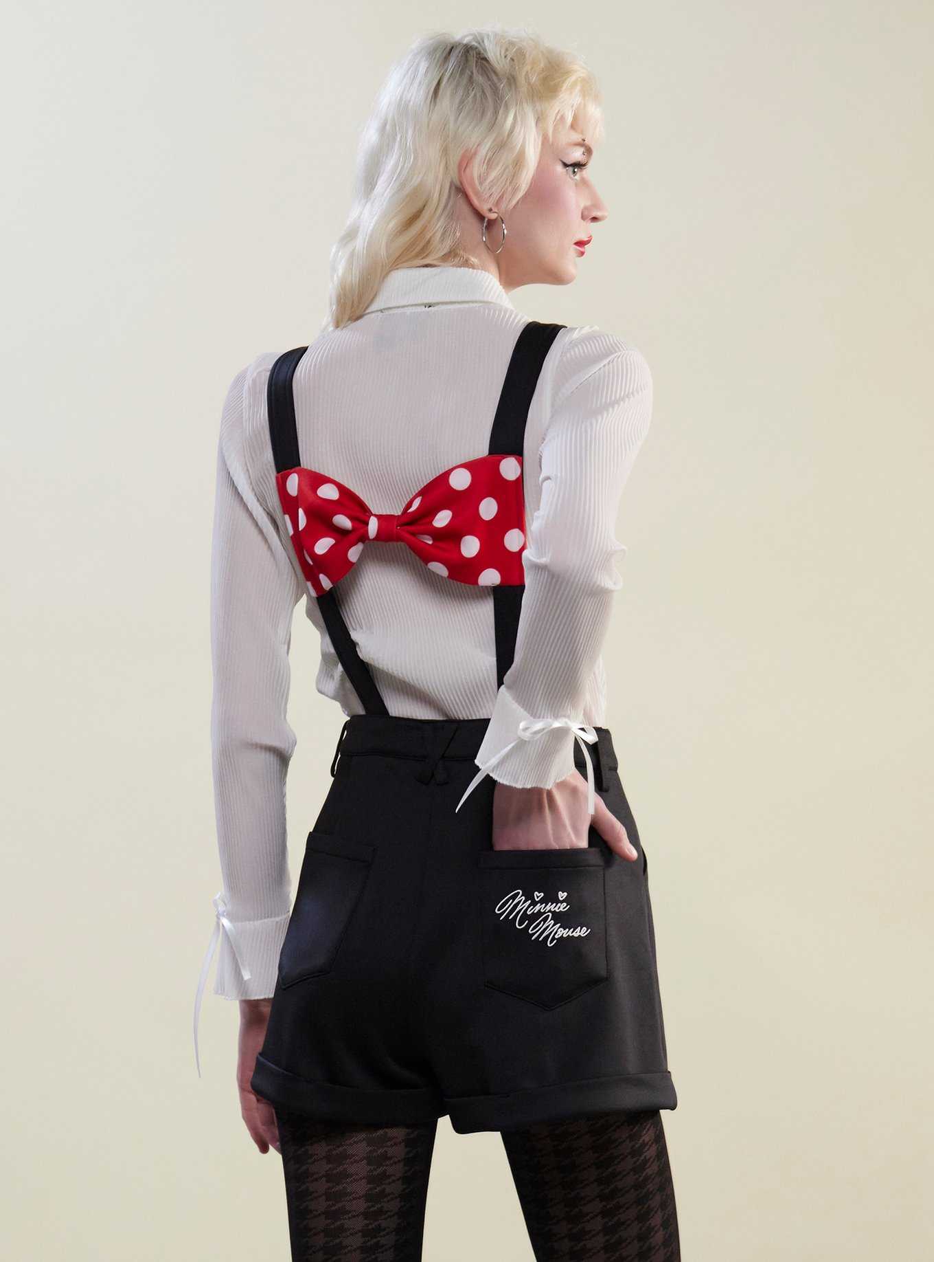 Disney Minnie Mouse Red Bow Shortalls, , hi-res