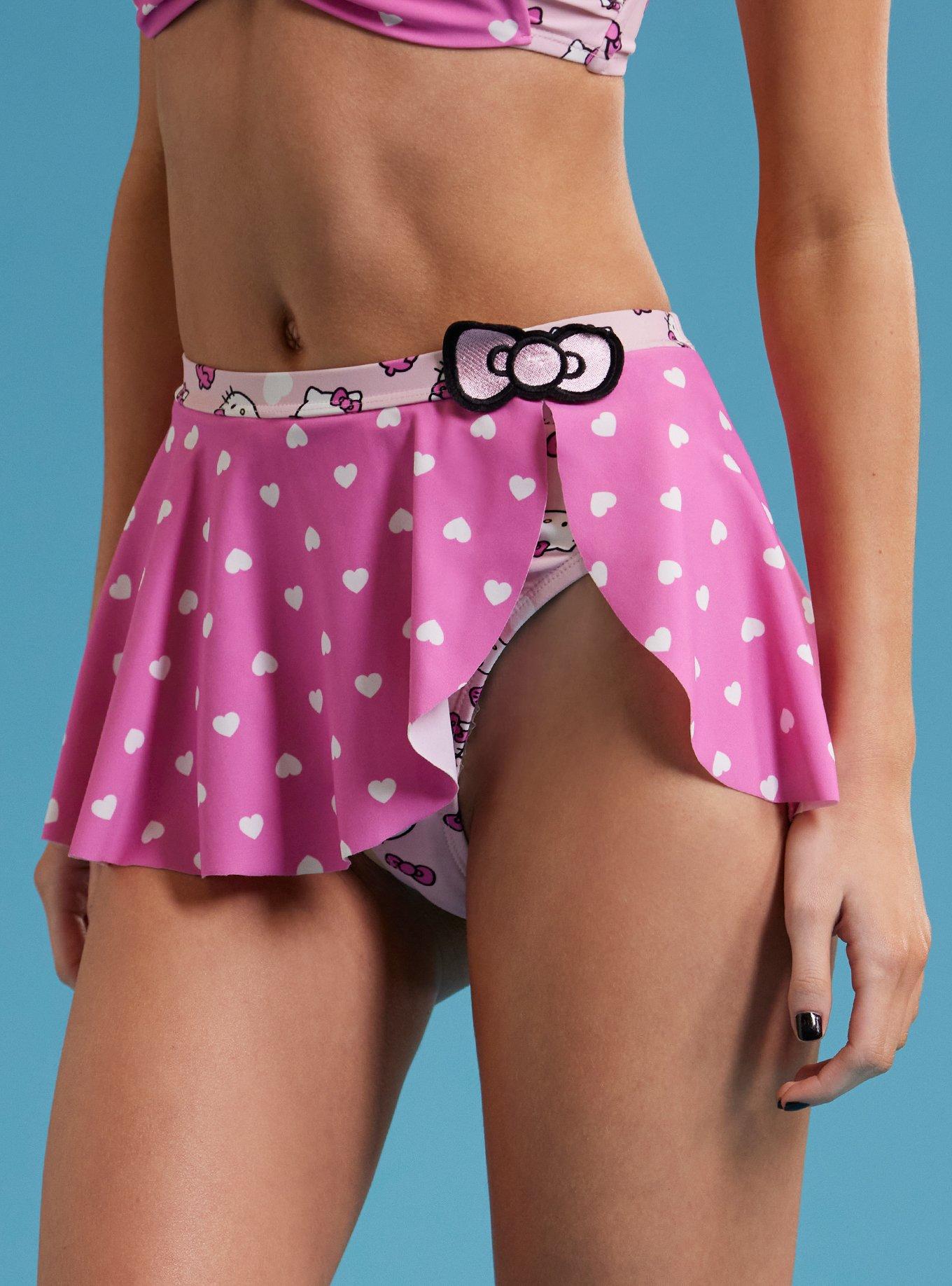 Hello Kitty Bow Heart Skirted Swim Bottoms, MULTI, alternate