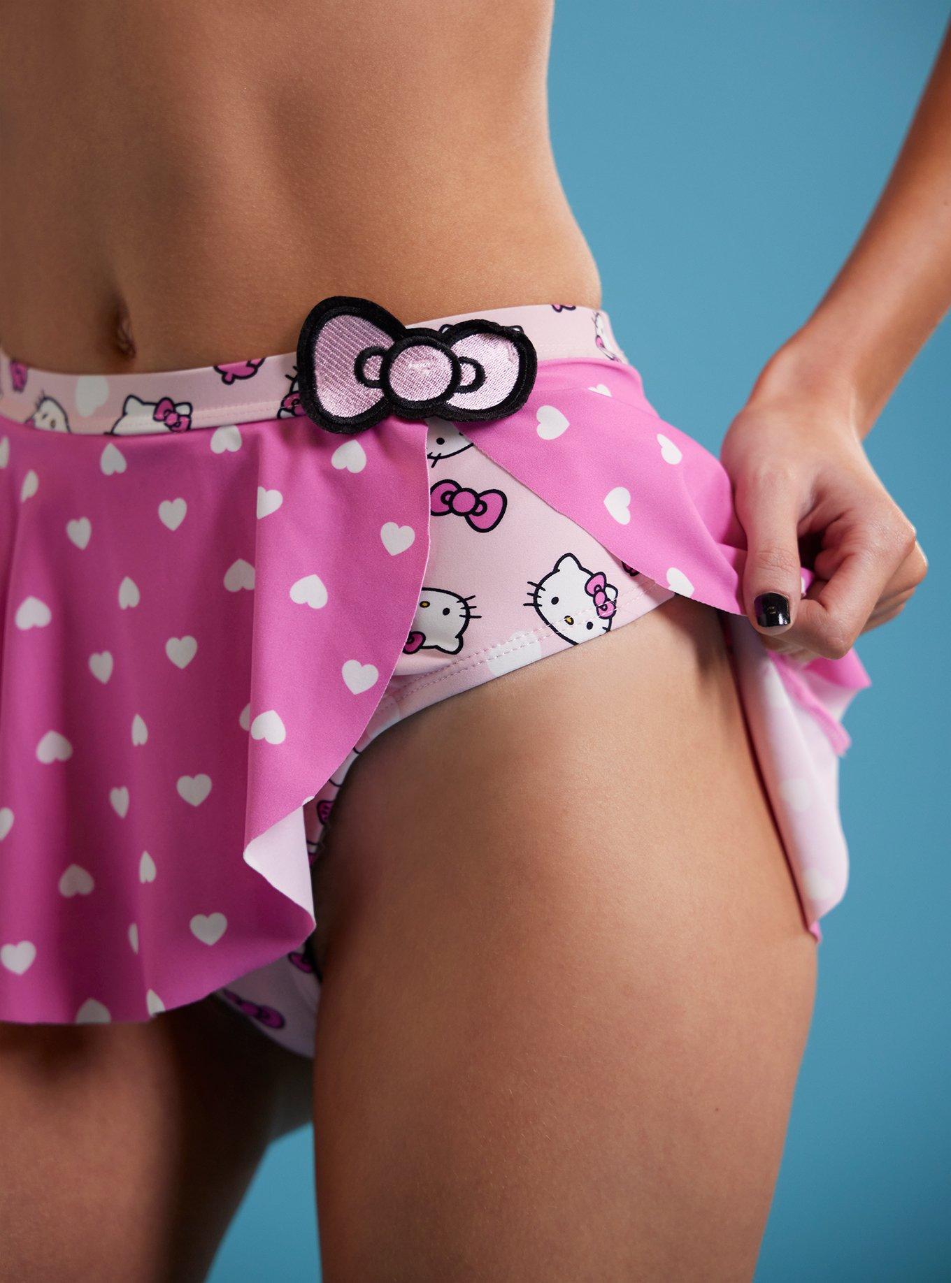 Hello Kitty Bow Heart Skirted Swim Bottoms, MULTI, alternate