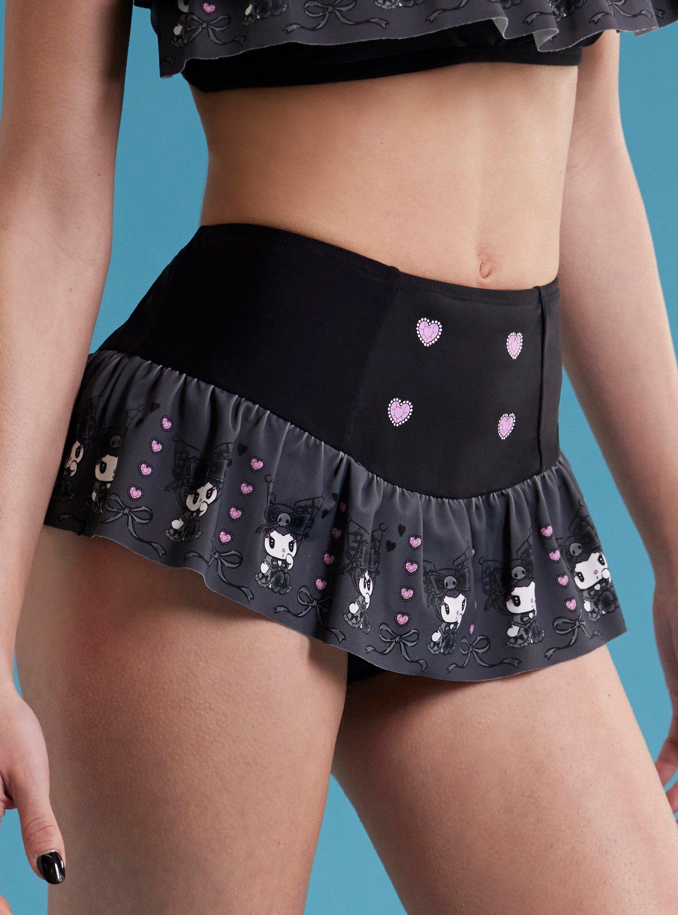 Kuromi Lolita Skirted Swim Bottoms, MULTI, alternate