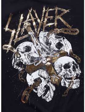 Slayer Gold Cross & Skulls Boyfriend Fit Girls T-Shirt, , hi-res