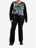 Social Collision Warning Graphic Girls Long-Sleeve Top Plus Size, , alternate