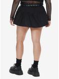 Social Collision Black Ruffle Skirt With Belt Plus Size, SILVER, alternate