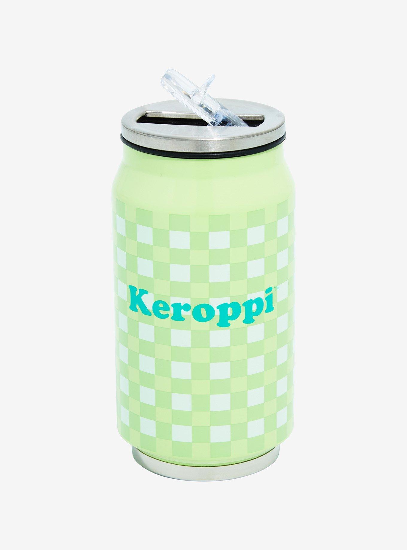Keroppi Gingham Soda Can Water Bottle, , alternate