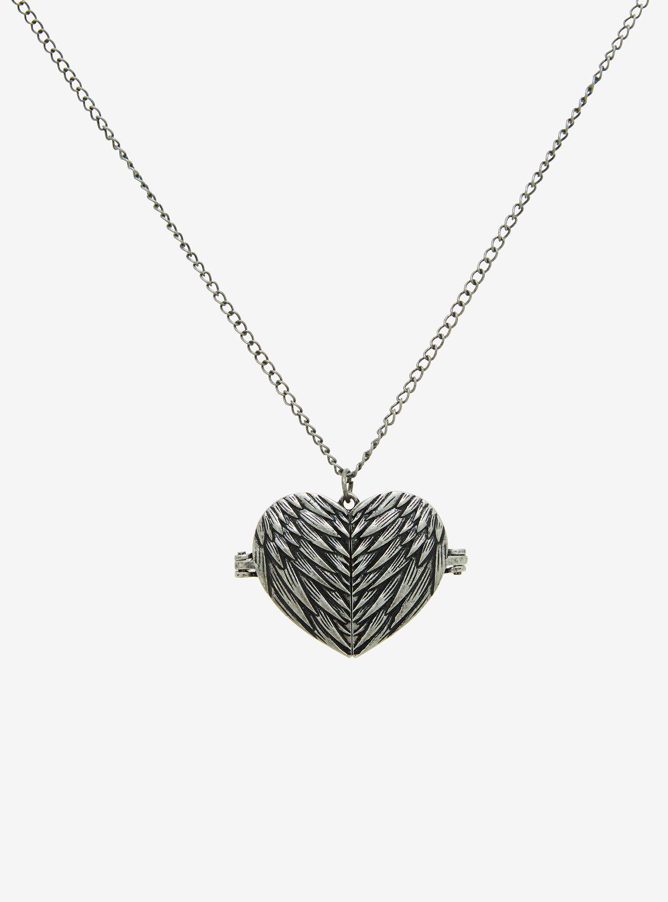 Supernatural Castiel Heart Locket Necklace, , alternate