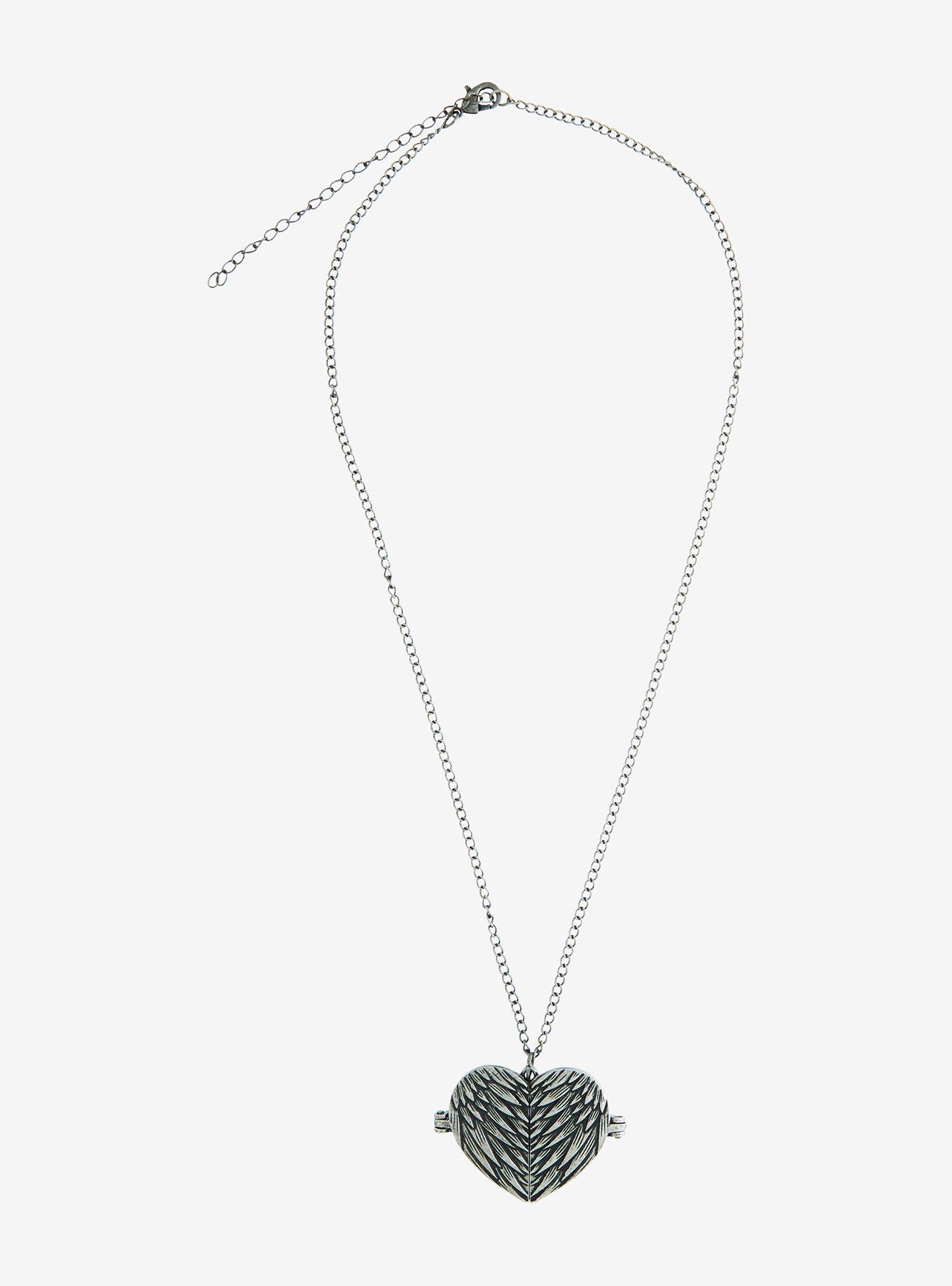 Supernatural Castiel Heart Locket Necklace, , alternate