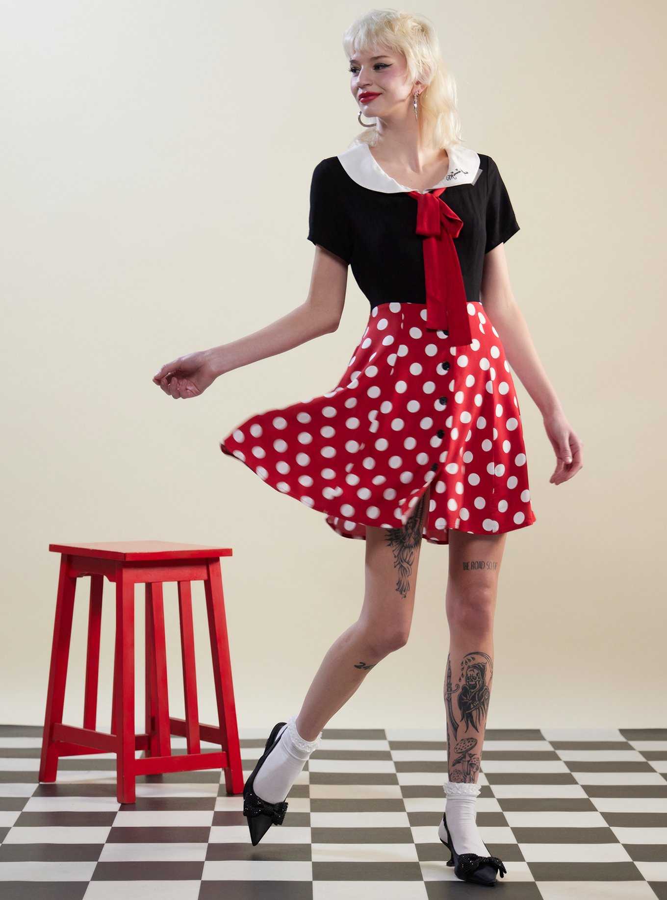 Disney Minnie Mouse Polka Dot Retro Dress, , hi-res