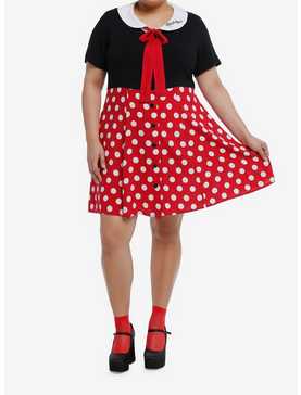 Disney Minnie Mouse Polka Dot Retro Dress Plus Size, , hi-res