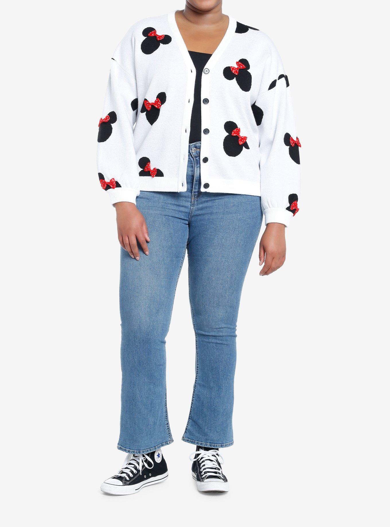 Disney Minnie Mouse Polka Dot Bows Girls Cardigan Plus Size, BLACK, alternate
