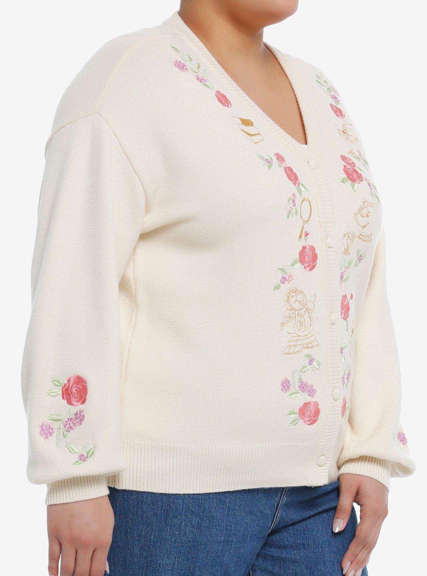 Her Universe Disney Beauty And The Beast Character Rose Cardigan Plus Size Her Universe Exclusive, LIGHT YELLOW, alternate