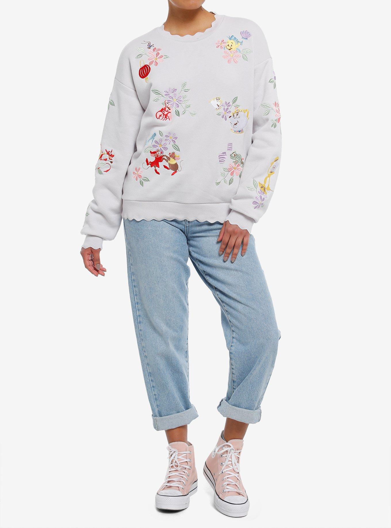 Her Universe Disney Princess Sidekicks Floral Sweatshirt Her Universe  Exclusive