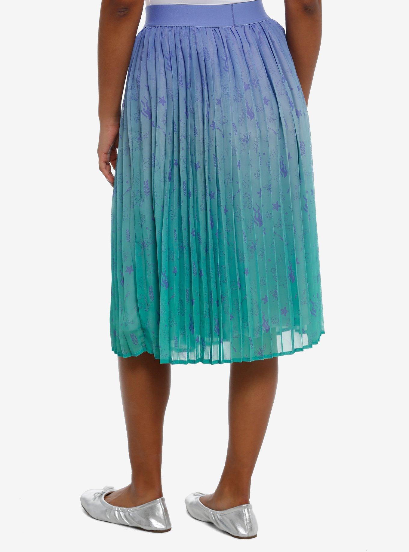 Her Universe Disney The Little Mermaid Icons Ombre Pleated Skirt Her Universe Exclusive, MULTI, alternate