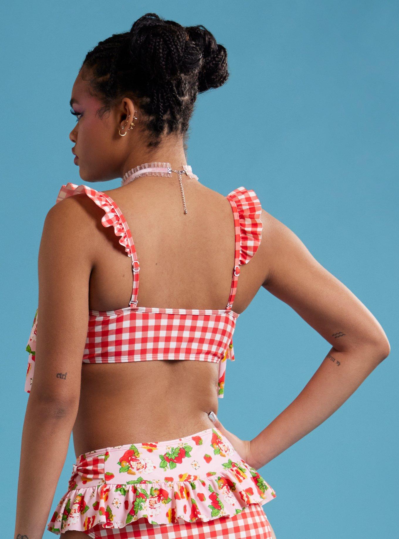 Strawberry Shortcake Dessert Ruffle Swim Top, MULTI, alternate