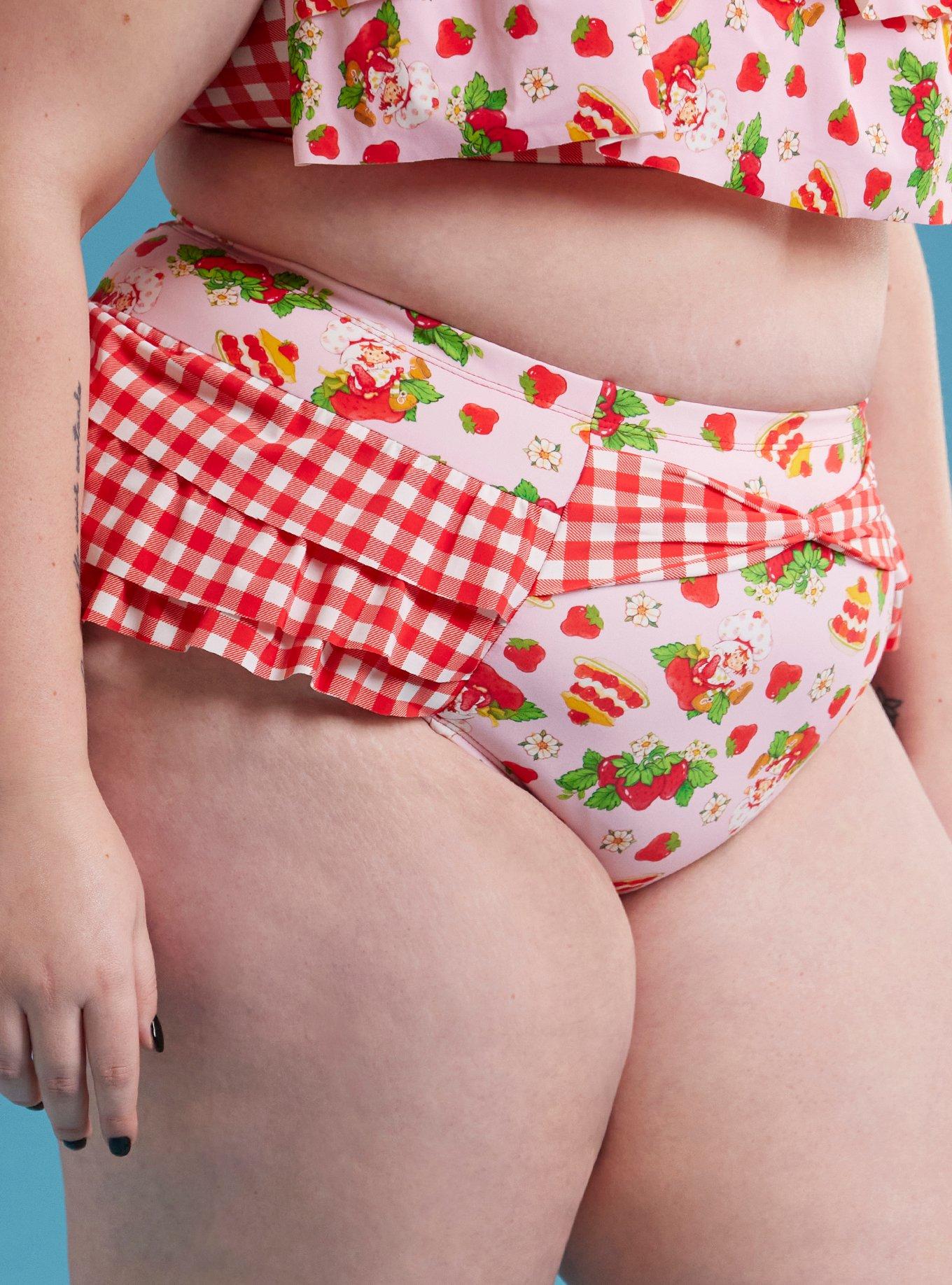 Strawberry Shortcake Dessert Ruffle Skirted Swim Bottoms Plus Size, , hi-res