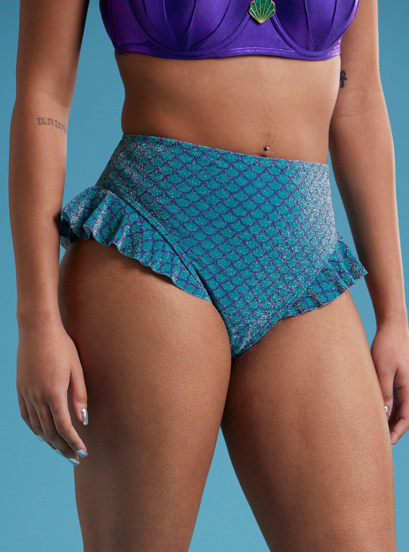 Disney The Little Mermaid Glitter Scale Ruffle Swim Bottoms