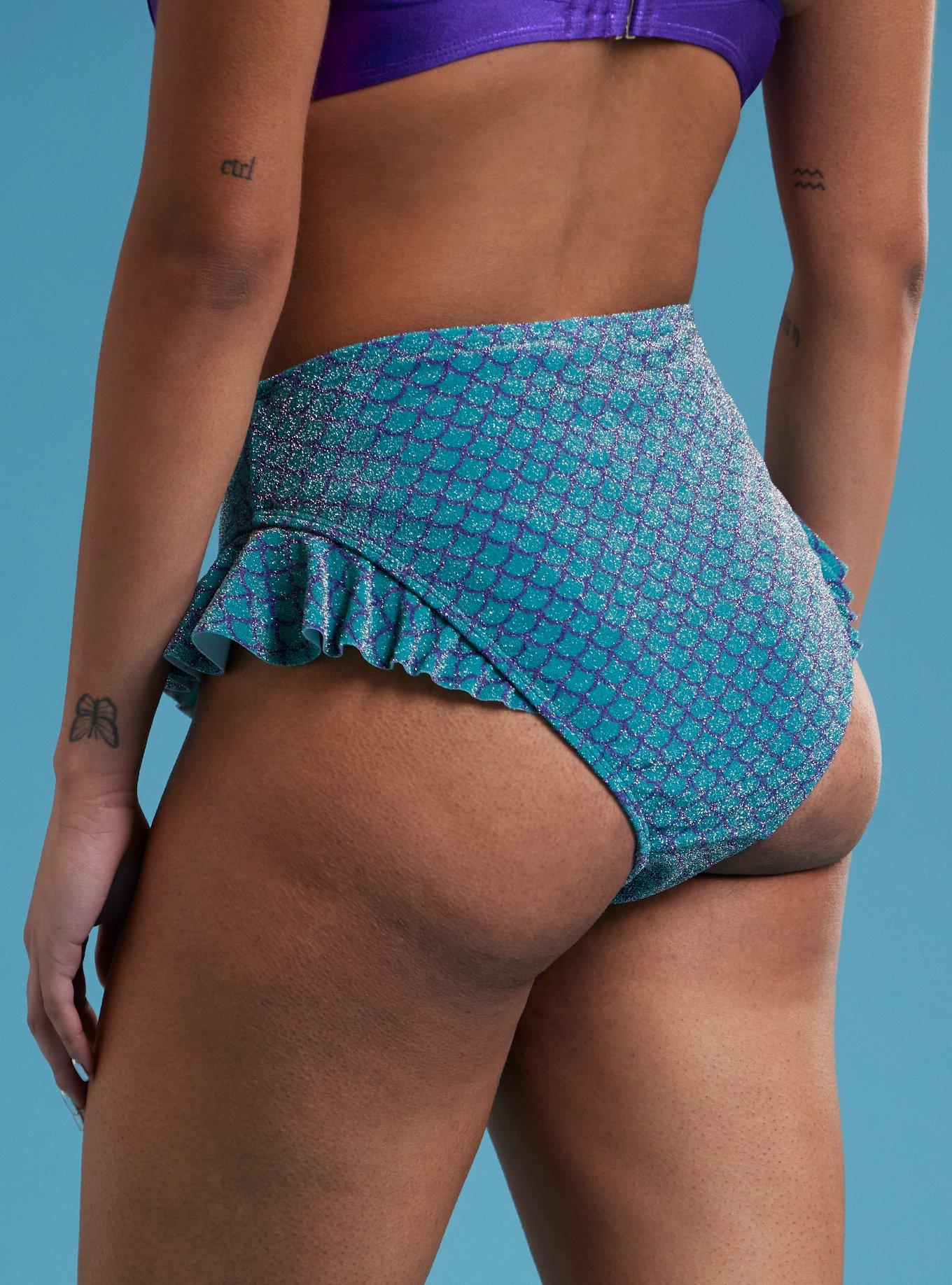 Disney The Little Mermaid Glitter Scale Ruffle Swim Bottoms