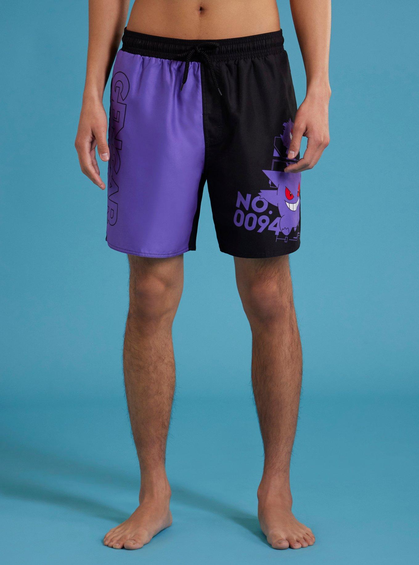 Pokemon Gengar Split Swim Trunks, , hi-res