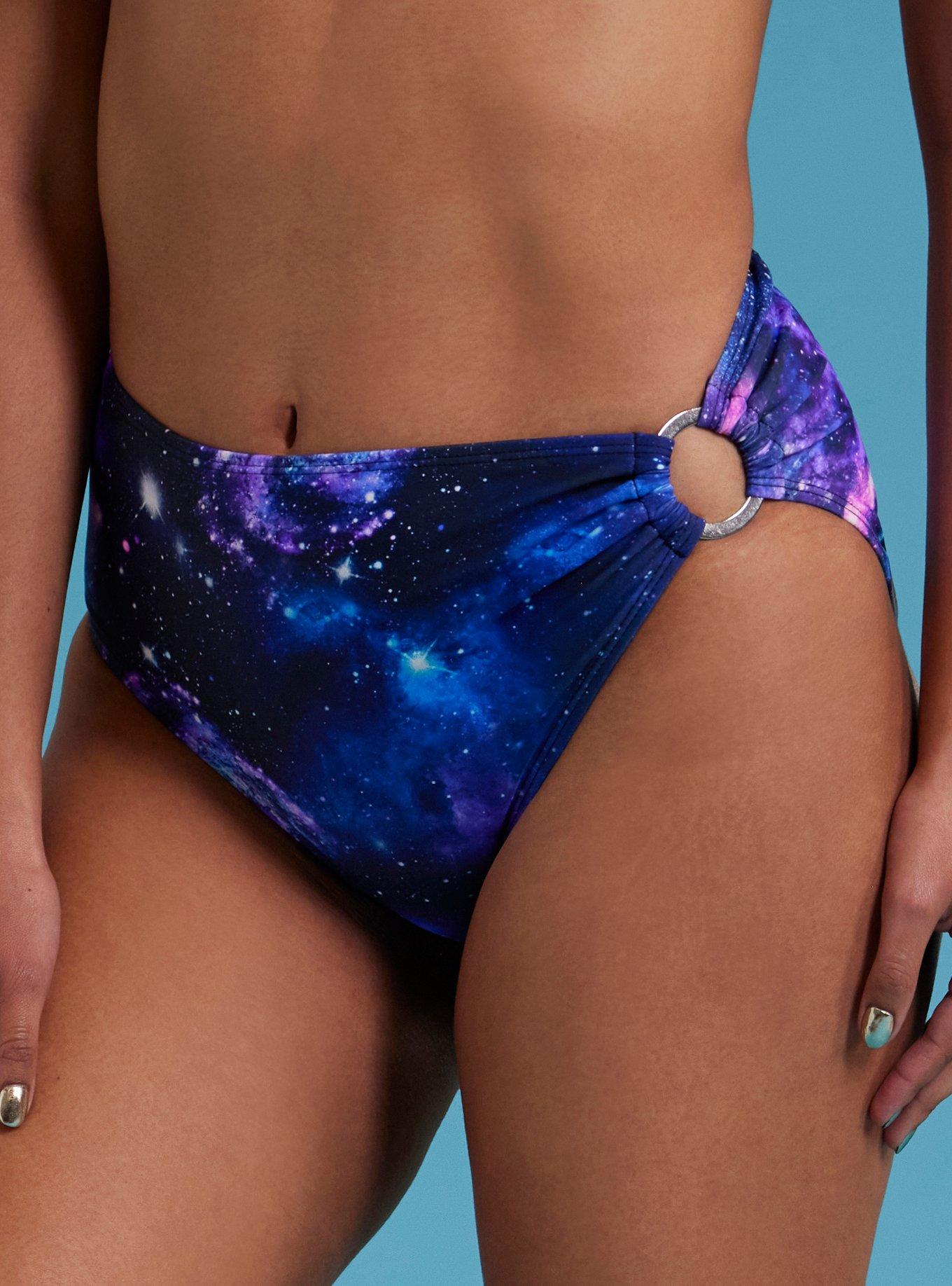 Cosmic Aura® Galaxy O-Ring Halter Swim Bottoms, , hi-res