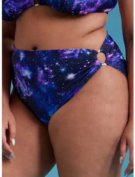 Cosmic Aura® Galaxy O-Ring Halter Swim Bottoms Plus Size, , hi-res