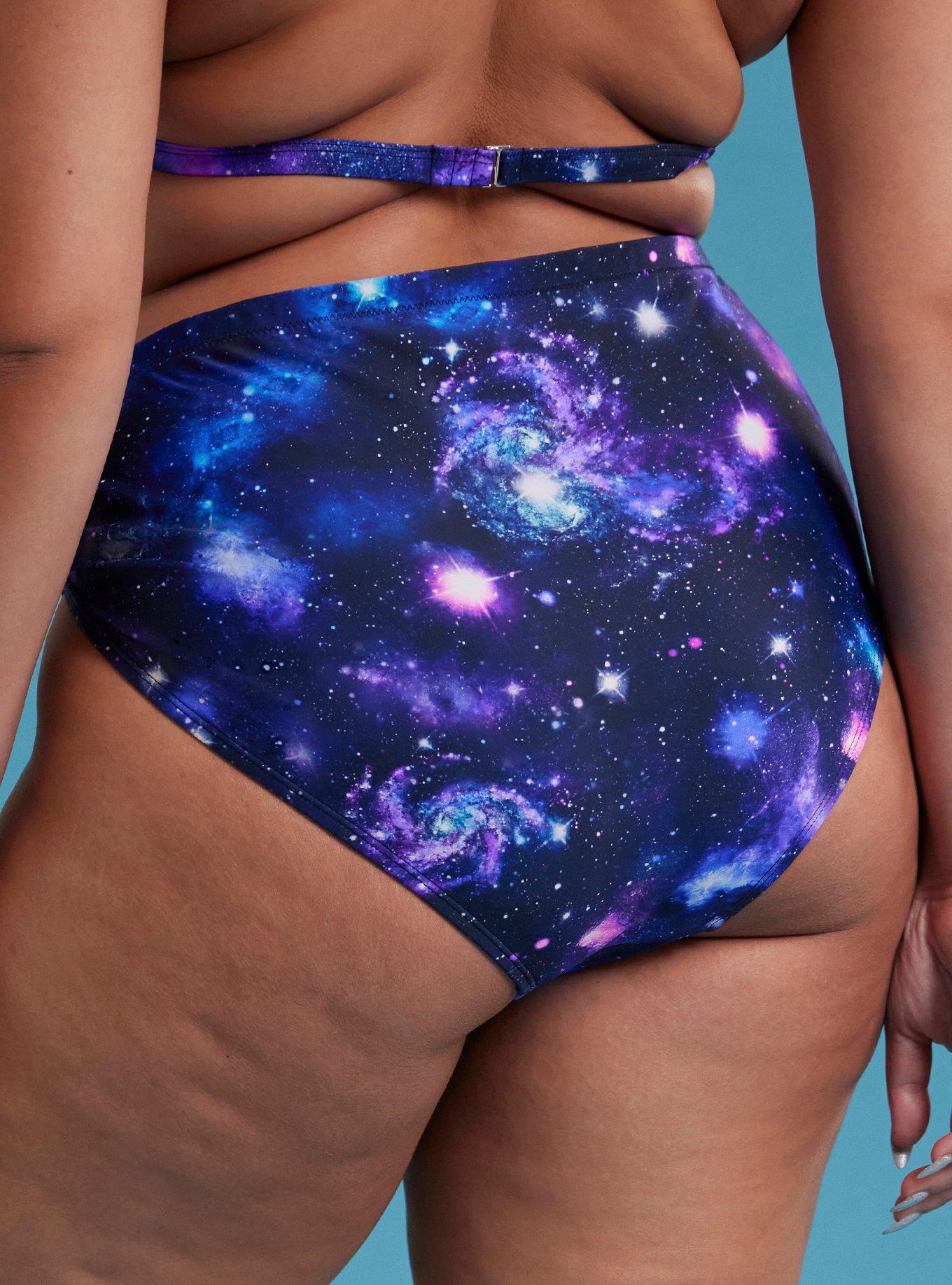 Cosmic Aura® Galaxy O-Ring Halter Swim Bottoms Plus Size, MULTI, alternate