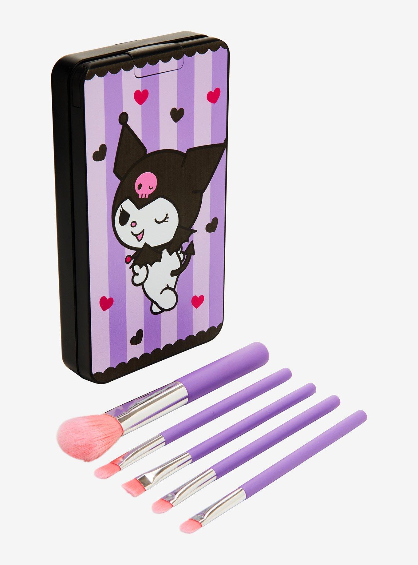 Sanrio Kuromi Mirrored Travel Makeup Brush Holder and Brush Set - BoxLunch Exclusive, , alternate