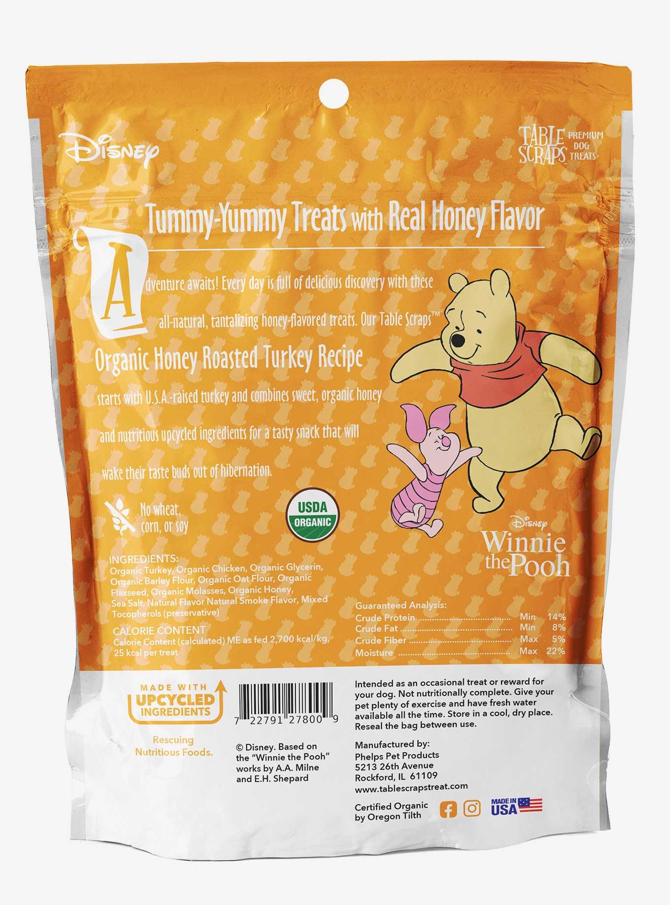 Disney Winnie the Pooh Table Scraps Organic Honey Roasted Turkey Dog Treats 5 oz. (3-Pack), , hi-res