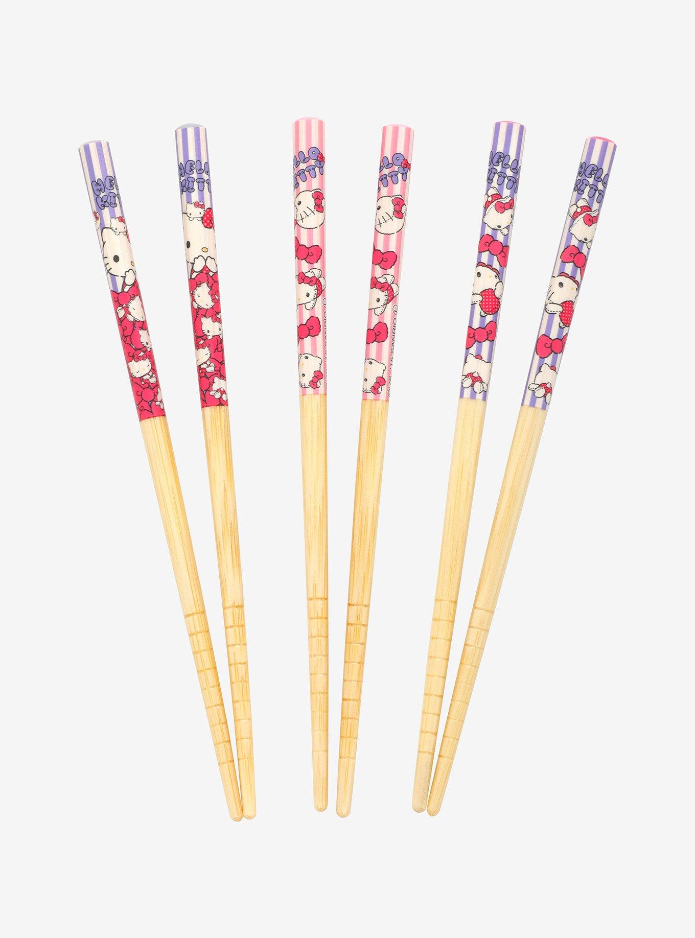 Sanrio Hello Kitty Pink and Purple Chopsticks Set, , alternate
