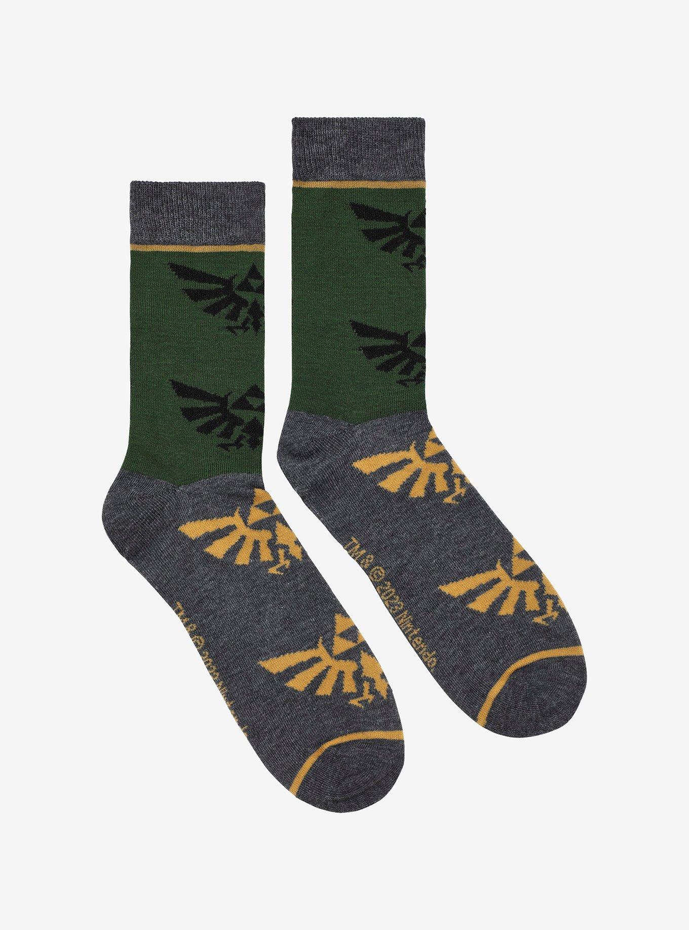 The Legend Of Zelda Triforce Logo Crew Socks, , alternate