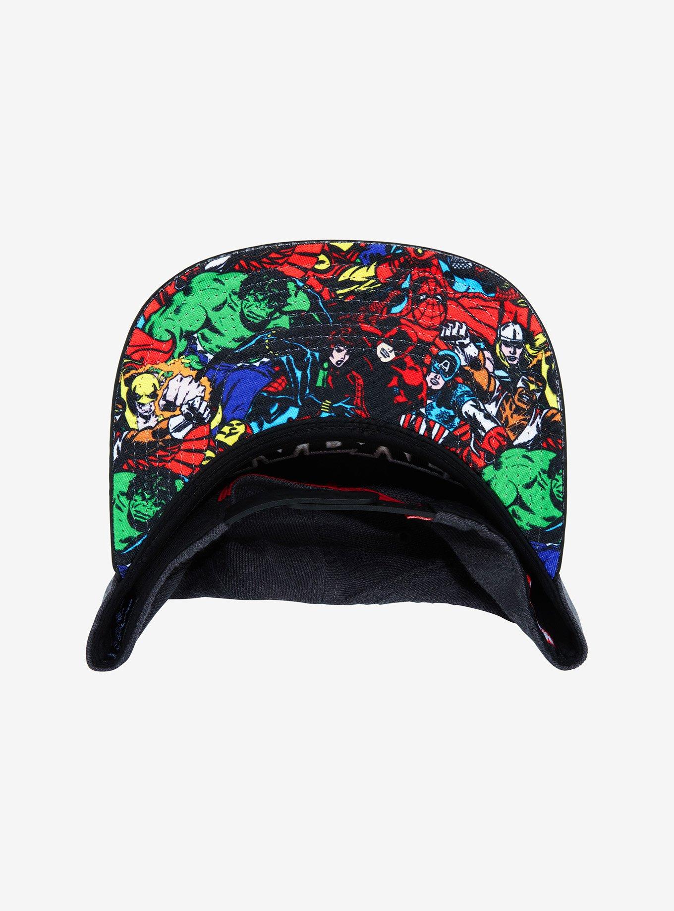 Marvel Logo Collage Snapback Hat, , alternate