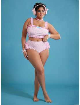 My Melody Sweets Ruffle Swim Top Plus Size, , hi-res
