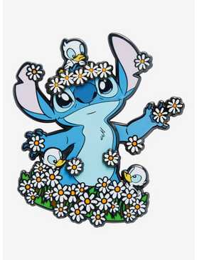 Loungefly Disney Lilo & Stitch Floral Limited Edition Enamel Pin, , hi-res