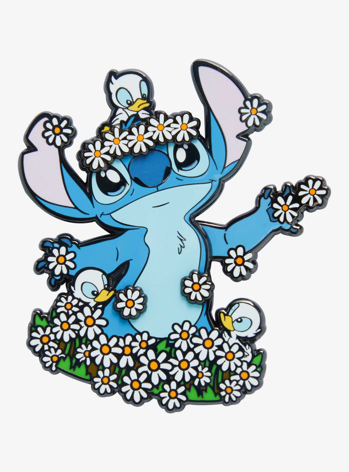 Loungefly Disney Lilo & Stitch Floral Limited Edition Enamel Pin, , hi-res