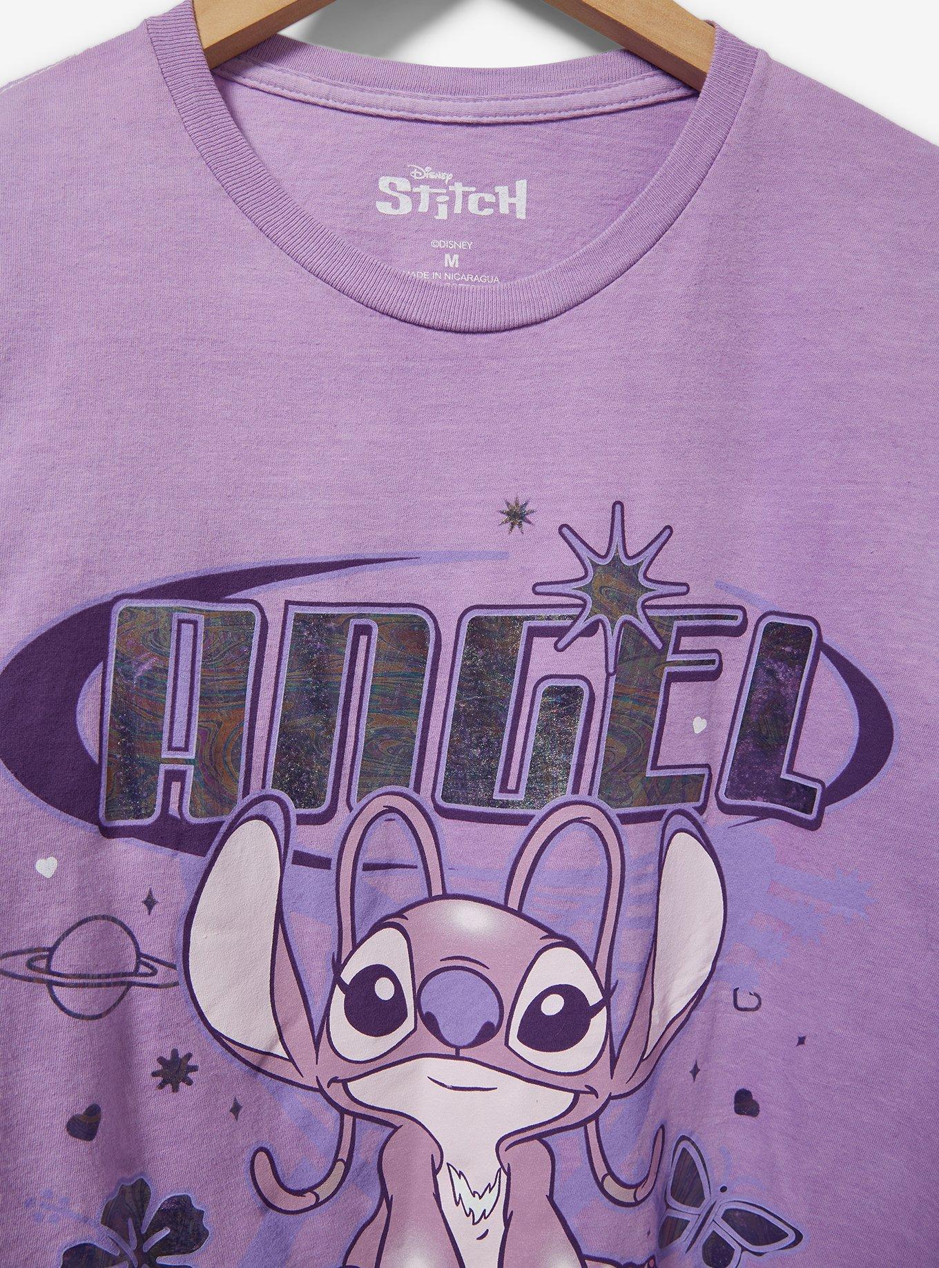 Disney Lilo & Stitch: The Series Angel Holographic Portrait Women's T-Shirt - BoxLunch Exclusive, LILAC, alternate