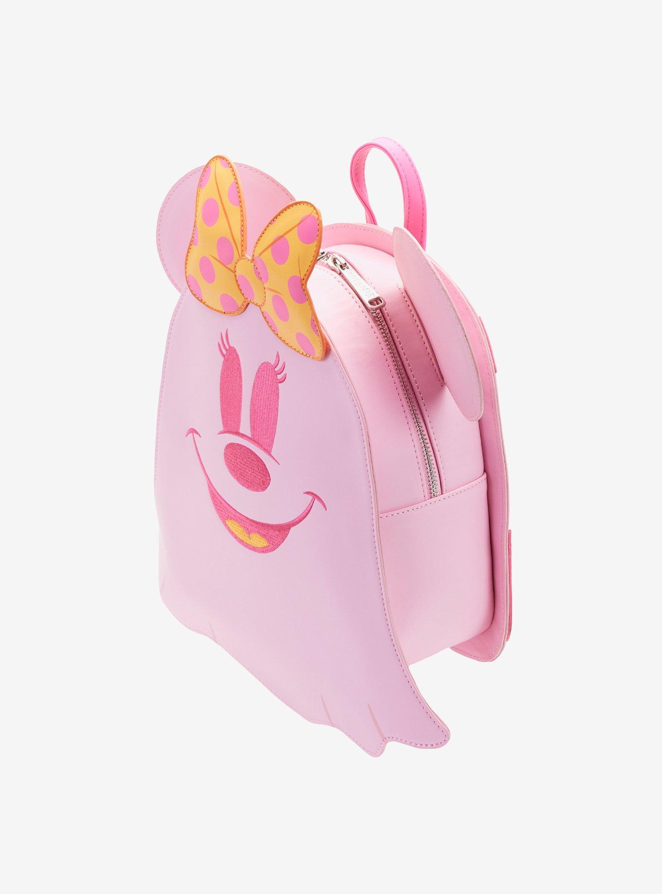 Loungefly Disney Minnie Mouse Pink Ghost Glow-In-The-Dark Mini Backpack, , alternate