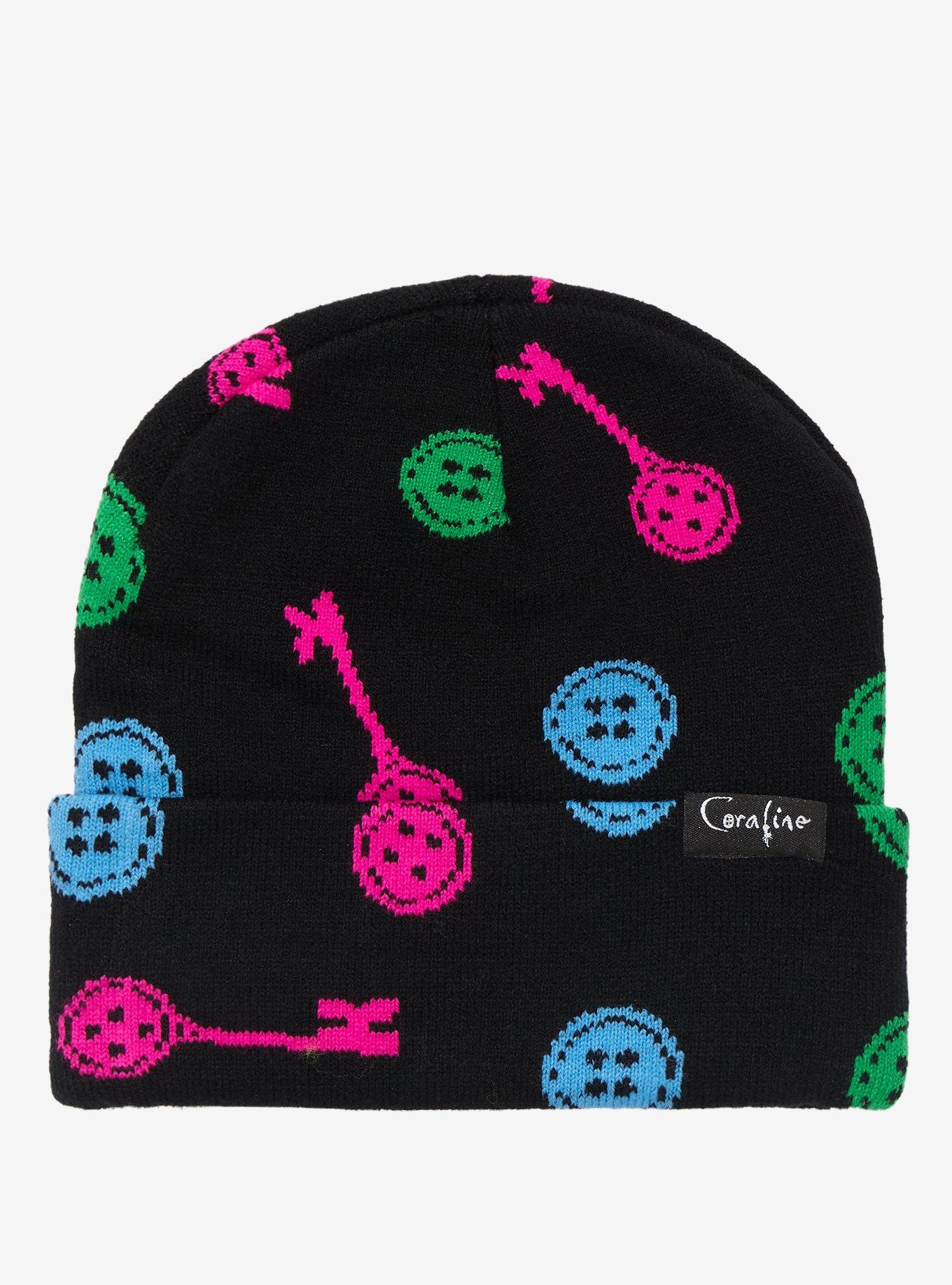 Coraline Button & Key Beanie, , alternate