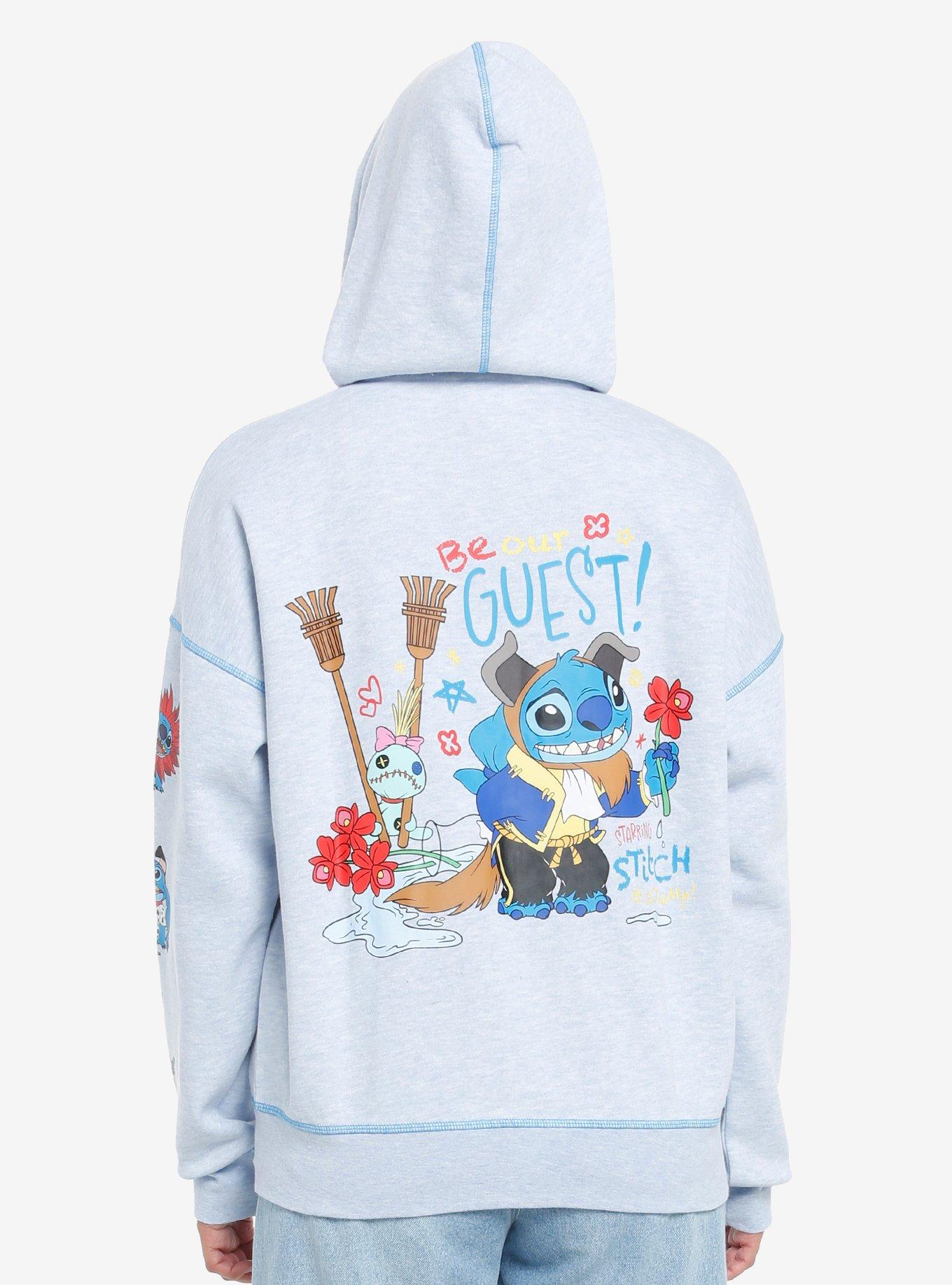 Her Universe Disney Stitch Character Mashup Hoodie, HEATHER BLUE, alternate