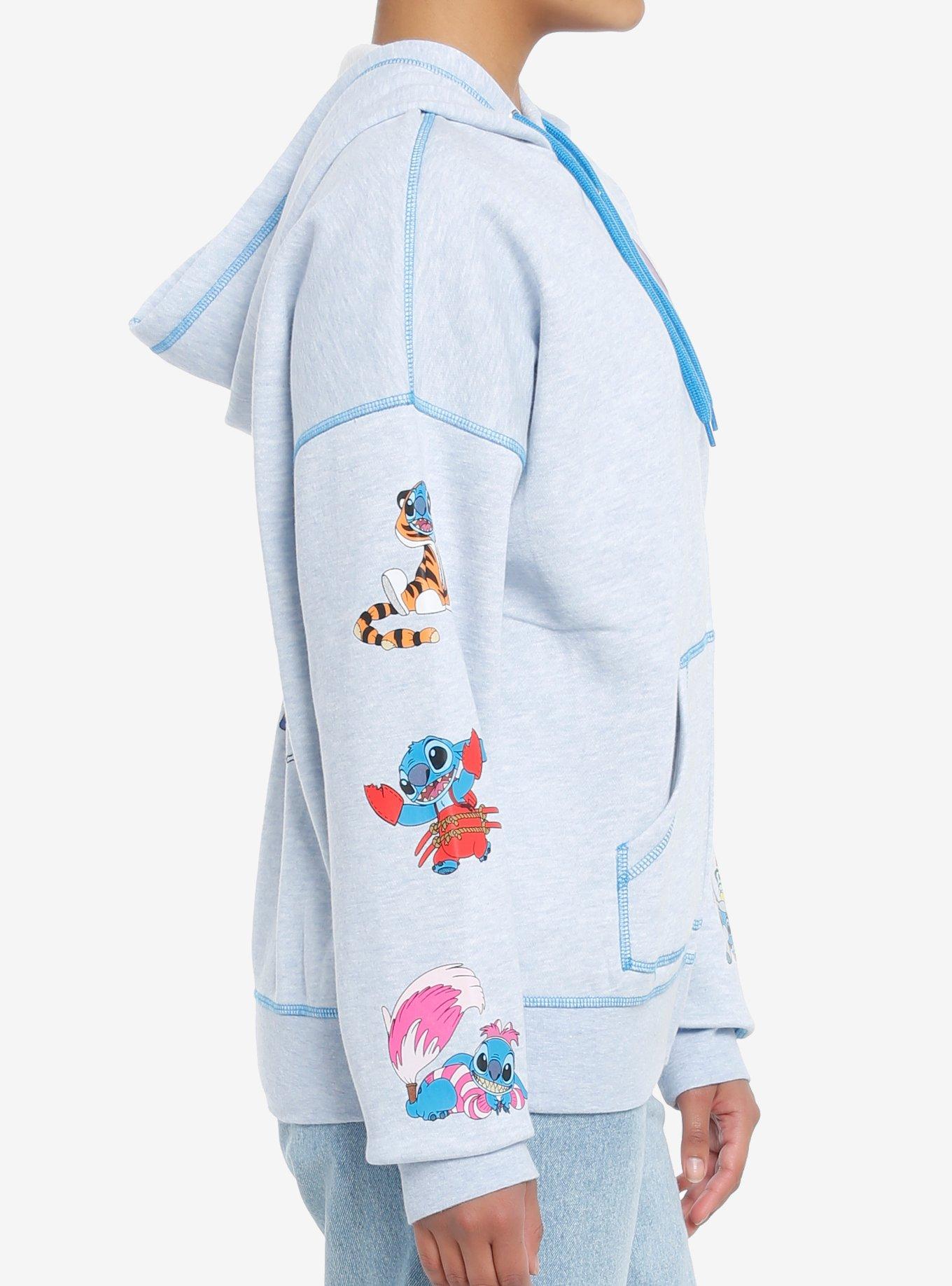 Her Universe Disney Stitch Character Mashup Hoodie, HEATHER BLUE, alternate