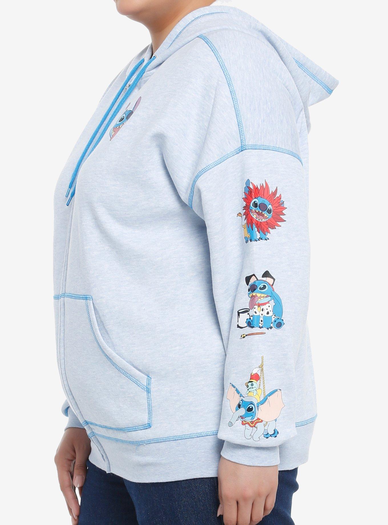 Her Universe Disney Stitch Character Mashup Girls Hoodie Plus Size, MULTI, alternate