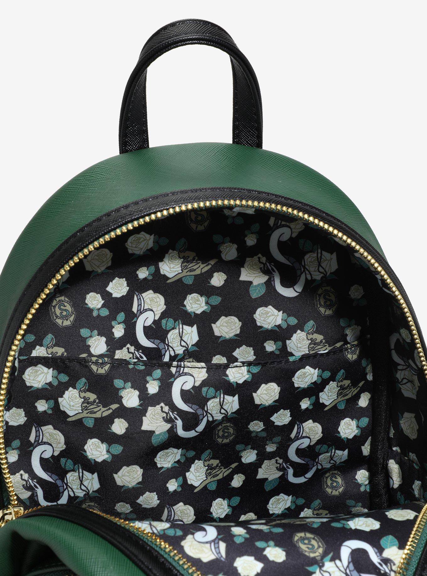 Loungefly Harry Potter Slytherin Floral Mini Backpack, , alternate