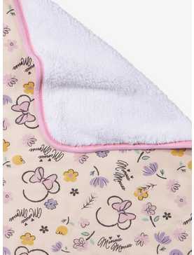 Disney Minnie Mouse Floral Allover Print Baby Blanket - BoxLunch Exclusive, , hi-res