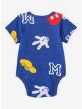 Disney Mickey Mouse Icons Allover Print Infant One-Piece - BoxLunch Exclusive, NAVY, alternate