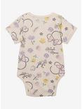 Disney Minnie Mouse Silhouette Floral Infant One-Piece — BoxLunch Exclusive, PEACH, alternate